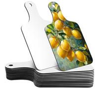 Patelai 12 Pcs Sublimation Cutting Board Blanks 9.06 x 5.51 Inches Sublimation Chopping Board Craft with Handle Heat Thermal Transfer Sheet DIY Picture Charcuterie for Home and Kitchen Decoration