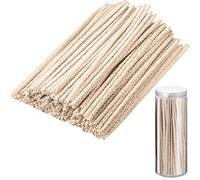 Patelai 150 Pieces 6 Inch Pipe Cleaners Long Soft Cleaners Long Chenille Stems Twistable Cleaners with Storage Box for Removing Dirty Cleaning Glass Ceramic(Beige)