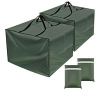 Patelai 2 Pcs 105 Gallon Cushion Cover Storage Bag 32 x 32 x 24'' Outdoor Waterproof Oxford Camping Moving Bag with Zipper Handles for Xmas Tree Ornament Patio Furniture Pillow Packing (Green)