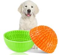 Patelai 2 Pcs Dog Enrichment Lick Bowls Silicone Freeze Bowls Interactive Cat Licking Mats Slow Feeders for Pet Oral Health Boredom Anxiety Relief, Wobble or Stay Put (Orange, Green,Bone)