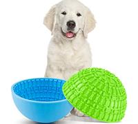Patelai 2 Pcs Dog Enrichment Lick Bowls Silicone Freeze Bowls Interactive Cat Licking Mats Slow Feeders for Pet Oral Health Boredom Anxiety Relief, Wobble or Stay Put(Green, Blue,Bone)
