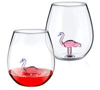 Patelai 2 Pieces Wine Glass Flamingo Copa Glass Creative Gin Cup for Women Men Crystal Wine Mug Gifts for Valentine Gift Wedding Anniversary Bar Kitchen(Flamingo)