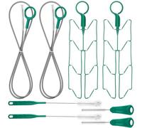 Patelai 2 Set 8 in 1 Hydration Bladder Cleaning Kit Includes 3 Different Brushes and Drying Collapsible Bladder Frame, Water Reservoir Backpack Cleaning Kit(Green)