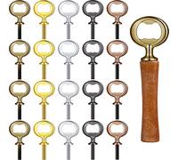 Patelai 20 Pieces Metal Bottle Opener Blank Stainless Steel Flat Bottle Opener Inserts Kit Threaded Beer Hardware for Valentine's Day Wedding Wine Party Wood Turning DIY Handmade Project Craft