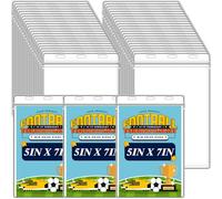 Patelai 200 Pcs 5 x 7 Inch Plastic Badge Holder Bulk Clear Vinyl ID Protector Sleeves Card Ticket Credential Badge Sleeves Vertical Waterproof Name Tag Holder for Sporting Events