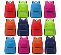Patelai 24 Pack Backpacks Bulk 18 Inch Foldable Basic Colorful Lightweight Backpacks for Kids Adult School Donation Travel
