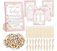 Patelai 321 Pcs Pink Silly Goose Baby Shower Decorations Baby Shower Games for Girls 5 Set Don't Say Serve 50 for a New Silly Goose Is About to Be on the Loose Gender Reveal Birthday Party Supplies