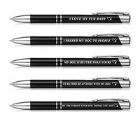 Patelai 5 Pcs Dog Ballpoint Pens Dog Pen Set Christmas Dog Lovers Gifts Funny Dog Quotes Novelty Pens Dog Owner Gifts Dog Stationery for Women Friends Colleagues Office Desk Birthday Gift Accessories