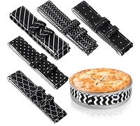 Patelai 6 Pieces Bake Even Cake Strips Colorful Cake Pan Baking Strips Absorbent Thick Baking Tray Protection Strap for Clean Edges Baking (Stylish Stylish)