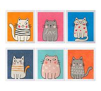 Patelai 6 Pieces Cat Swedish Kitchen Dish Towels Kitchen Cloths Reusable Sponge Cleaning Absorbent Dish Cloth No Odor Cat Hand Towel Quick Drying Washable Cleaning Wipes