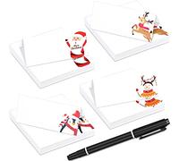 Patelai 60 Pcs Christmas Place Name Cards Colorful Santa Snowman Penguin Reindeer Christmas Xmas Guest Handmade Place Cards with Permanent Marker Pen for School Dinner Party Table Decorations