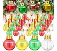 Patelai Christmas Fillable Drink Ornaments Water Bottle Bulbs Plastic Clear Christmas Ornaments Pendant Ball Bell for Home Party Decor (Colorful, 36)