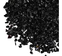 Patelai Crushed Glass for Crafts Glitter Resin Art Broken Decorative Crushed Mirror Vase Filler Crush Glass Pieces for Vase Pool Bar Fish Tank Garden Decoration(2 Pound,Black)