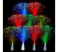 Patelai Fiber Optic Lamp Lighting Bulk 13.5" Color Changing Crystal Base with 7 Colors Table Centerpiece Atmosphere Decor for Glow in The Dark Favors Supplies Valentines Day Wedding Decorations