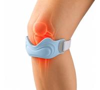 Patella Tendon Knee Strap with 8mm 3D Cushion, Precision Strap for Knee | V-Shaped Patella Support, Adjustable Anti-Slip Knee Brace for Gym, Pickleball, Soccer, Running & Outdoor Sports (Blue)