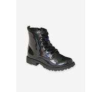 Patent Boots with Zip & Elastic for Girls black
