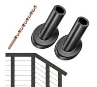 [Patent] CKE 40 PCS Black 30 Degree Angle Cable Railing Corner Protector Sleeve Beveled for1/8 Wire Rope Cable Railing, T316 Marine Grade Stainless Steel Wood Post Protector with Drill Bit