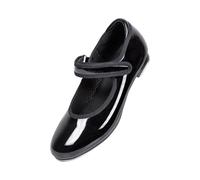 Patent Easy Strap Tap Shoe for Girls and Boys (Toddler/Little Kid/Big Kid)(Black,13M Little Kid)