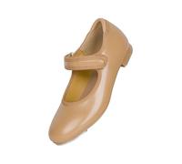 Patent Easy Strap Tap Shoe for Girls and Boys (Toddler/Little Kid/Big Kid)(Khaki,12M Little Kid)