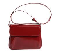 Patent Leather Evening Clutch Shiny Top-handle Purse Mini Shoulder Bag Elegant Handbag for Women, Jujube Red
