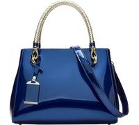 Patent Leather Handbags Purses for Women Evening Bags Satchel Handbag Top Handel Bag Ladies Shoulder Crossbody Bag(Blue)