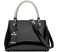 Patent Leather Handbags Purses for Women Evening Bags Satchel Handbag Top Handel Bag Ladies Shoulder Crossbody Bag(Black)