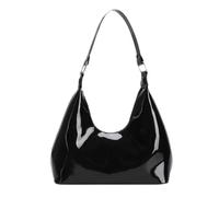 Patent Leather Hobo Bag Crescent Shoulder Bag Small Going Out Tote Bag Satchel Purse, Black