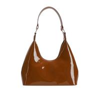 Patent Leather Hobo Bag Crescent Shoulder Bag Small Going Out Tote Bag Satchel Purse, Brown