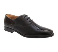 Goor Boys Patent Leather Lace-Up Oxford Tie Dress Shoes (2 UK) (Black Patent)