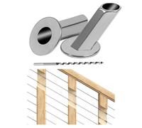 [Patent] Muzata Upgraded 20 Pack 25 30 35 Degree 1/8" 5/32" 3/16" Cable Railing Angle Protector Sleeves Cable Railing Hardware Kit T316 Stainless Steel Angle Protective Sleeves Wood Post CR70