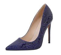 Patent Pumps Black Women's Sexy High Heels for Women Stiletto Elegant Latin Dance Shoes Barefoot Summer Shoes with Heel Casual Work Shoes Business Evening Shoes PU Leather Stiletto Shoes, blue, 9 UK