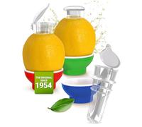 Patent-Safti 3 x Juicer I The Original Spout for Lemons, Oranges etc. I Easier than any lemon squeezer or juicer I (Blue Red Green)
