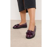 Patent Tassel Fringe Loafers In Extra Wide Fit Yours Burgundy 7EEE