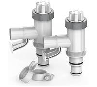 [ Patented ] POOLHACKER Plunger Valve Plus with Pool Hose Adapter and Pool Pipe Holder, Pool Replacement Parts Accessories for Above Ground Pool (2 Pcs)