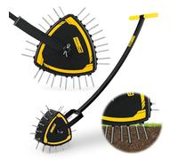 Patented Rolling Lawn Aerator, Heavy Duty Manual Push Tool with 30 Spikes for Soil Loosening, Spike Aeration Roller with Reuleaux Triangle Design for Garden Care, Revives Lawn Health, Save Labour