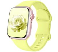 Patented Upgraded Silicone Strap Compatible with Apple Watch Straps 38mm 40mm 41mm 42mm 44mm 45mm 46mm 49mm Women Men,Soft Sport Bands for iWatch Series 11 10 9 8 7 6 5 4 3 2 1 SE Ultra/Neon Yellow