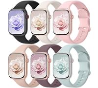 Patenting 6 Pack Sport Bands Compatible with Apple Watch Bands for Women Men 38mm/40mm/41mm/42mm(Series 10), Soft Silicone Waterproof Strap for iWatch Apple Watch Series 10 9 Ultra 8 7 6 5 4 3 2 1 SE