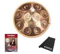 Patera HPDM-12 Stainless Steel Handpan Compact D-Kurd + Textbook + Keepdrum Cleaning Cloth