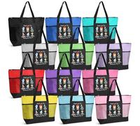Paterr 12 Pcs Lab Tech Appreciation Gifts Bulk Thank You Zipper Tote Bag with Mesh Pocket for Lab Professionals (Multicolor)