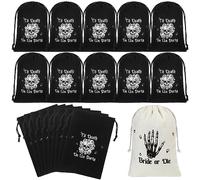 Paterr 20 Piece Set Hen Night 5" x 7" Bride or the Death Do Us Party Gothic Hen Night Gift Cotton Drawstring Wedding