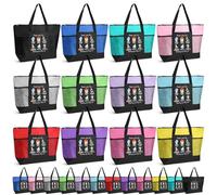 Paterr 24 Pcs Lab Tech Appreciation Gifts Bulk Thank You Zipper Tote Bag with Mesh Pocket for Lab Professionals (Multicolor)