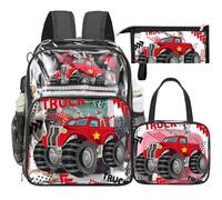 Paterr 3 Pcs Girls Boys Clear Backpack for Kid Rainbow Cloud Spider Architecture Ribbon Stadium Approved Backpack, Black, Architecture