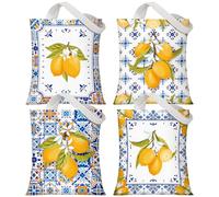 Paterr 4 Pack Amalfi Coast Lemon Gift Bags Lemon Italian Island Themed Gift