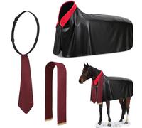 Paterr 7 Pcs Halloween Horse Accessory Set Wizard Horse Cape Halters Leg Wraps Hat Tack Costume Set Magical Equestrian Outfit for Spooky Season