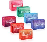 Paterr 7 Pcs Packing Cubes for Travel Kids Days of W ompression Packing Cubes Colorful Luggage Organizers Suitcase Camp(Gradient)