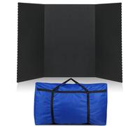 Paterr Trifold Poster Board with Storage Bag, Hook and Loop Fabric, Foldable 3 Panel Presentation Board for Science Fair and Exhibitions (Black,54 x 30 Inch)