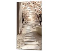 Path Flower Painting by Numbers for Adults, Painting by Numbers Kits Canvas, DIY Color Oil Paintings Acrylic Paints, with Paintbrushes, Hobbies for Adults Women, Home Decor 8x16in Without Frame 0z-185