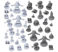 Path Gaming 40 Miniature Monsters Fantasy Tabletop RPG Figures for Dungeons and Dragons Roleplaying Games. 28mm Scaled Miniatures, 10 Unique Designs, Bulk Unpainted, Great for D&D/DND