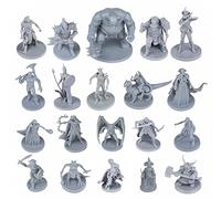 Path Gaming Fantasy Tabletop Miniatures for Dungeons and Dragons. 28MM Scaled, 20 Unique Designs, Bulk Unpainted, Great for D&D
