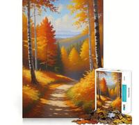 Path in Autumn Forest Hard Jigsaw Puzzle for Adults 1000 Pieces Memory Lift Easy Leisure Image Assembly Artistic Gift (50x75cm)